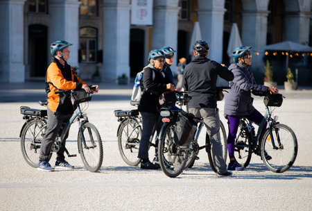 Cyclists in Berlin, Germanyのeditorial素材