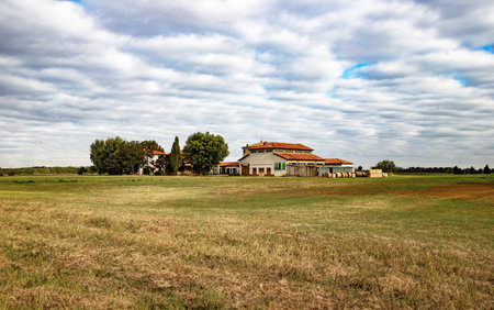 Old farmhouse in the countryside of Emilia Romagna, Italyの写真素材