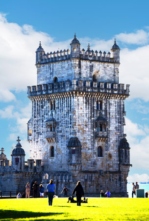 Tower of Belem in Lisbon, Portugal. UNESCO World Heritage Siteのeditorial素材