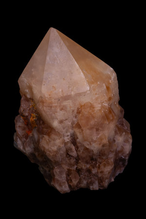 Citrine semigem geological mineral isolated on the black backgroundの写真素材