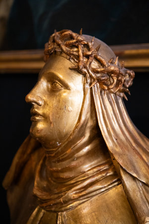 Statue of Jesus Christ in the Church of the Immaculate Conception of the Blessed Virgin Mary in Zagreb, Croatiaの写真素材