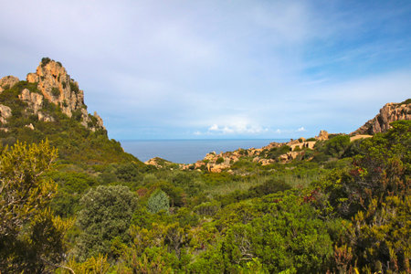 View of Capo Caccia in Sardinia, Italy.の写真素材