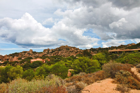 Landscape with mountains and clouds in Castellon, Valencia, Spainの写真素材