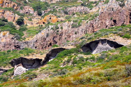 island of Crete, cave in the mountainsの写真素材