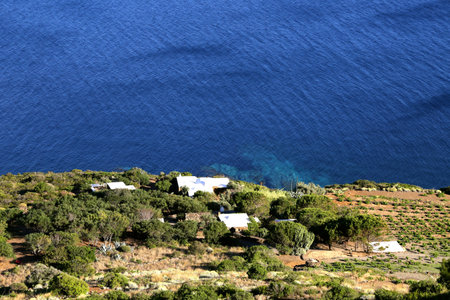 View of the coast of the islandの写真素材