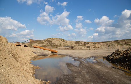 Landscape with a blue skyの写真素材