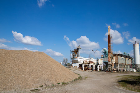 ruins of a very heavily polluted industrial factoryの写真素材