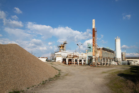 ruins of a very heavily polluted industrial factory, place was known as one of most polluted towns in Europeの写真素材