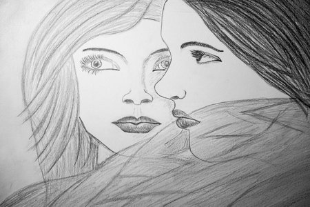 Sketch of a young woman.の写真素材