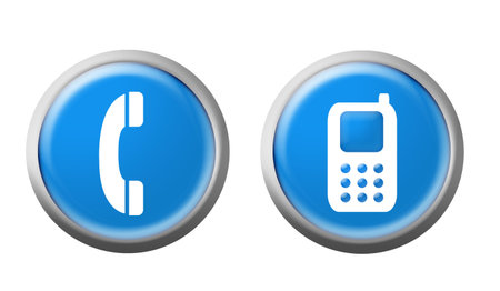 blue and white comunication signs over white background.illustration
 