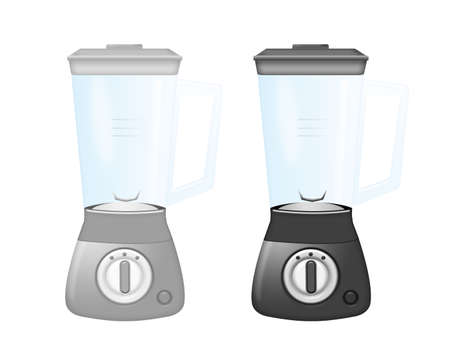 silver and black blenders isolated over white backgroundaの写真素材