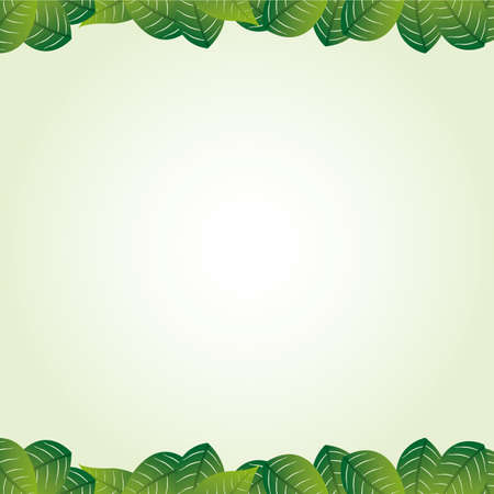 green leafs over green and white background. illustrationのイラスト素材