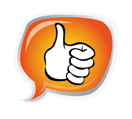 orange, black and white good luck bubble with silver edge over white backgroundのイラスト素材