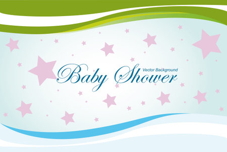 baby shower vector background, blue, green and pink colorsのイラスト素材