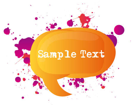 orange and violet bubbles isolated over white background. illustrationのイラスト素材