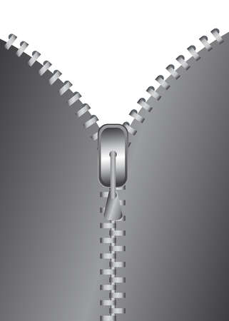 gray and metallic zipper isolated over white background.のイラスト素材