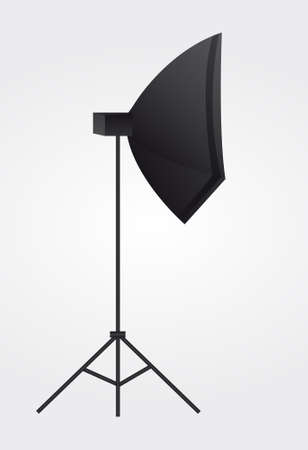 black lighting equipment over gray and white background.vectorのイラスト素材