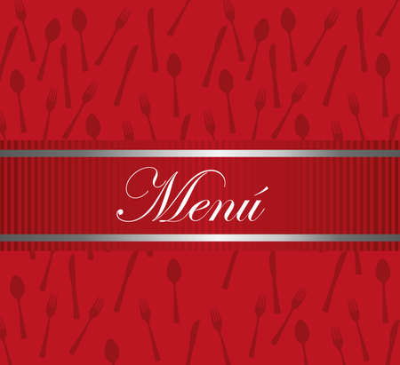 red carte restaurant desing with cutlery background. vectorのイラスト素材