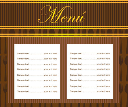 brown carte restaurant desing with cutlery. vectorのイラスト素材