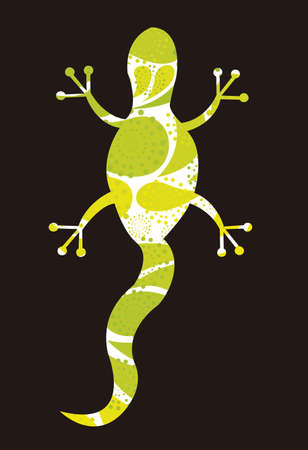 abstract lizard isolated over black background. vectorのイラスト素材