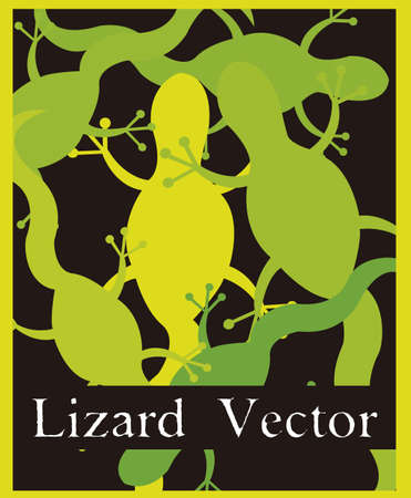 green lizard isolated over black background. vectorのイラスト素材