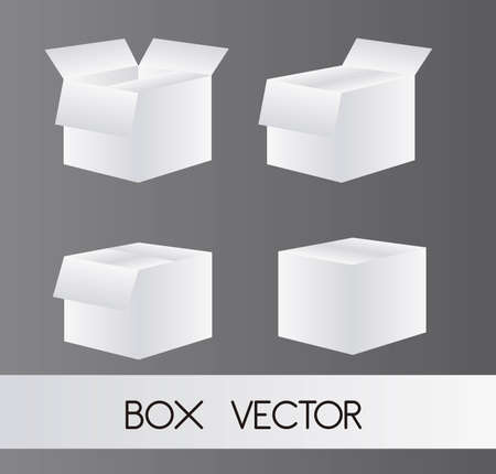 four white boxes  over gray background. vectorのイラスト素材