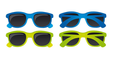 Blue green sunglasses isolated over white background. vectorのイラスト素材