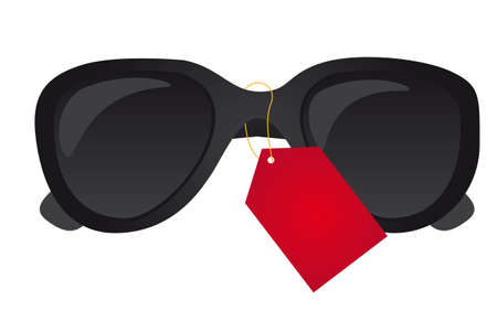 black sunglasses tagged isolated over white background. vectorのイラスト素材