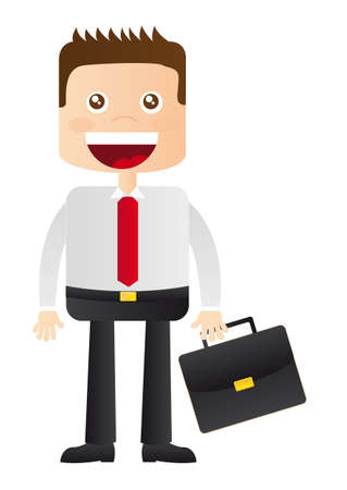 businessman with black suitcase vector illustrationのイラスト素材