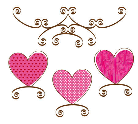 heart with ornament over white background. vector illustrationのイラスト素材