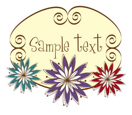 flowers with copy space ornament over white background. vectorのイラスト素材