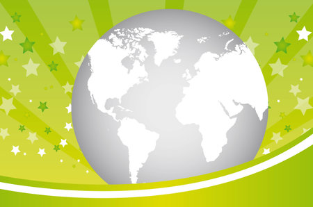 planet over green background with stars vector illustrationのイラスト素材