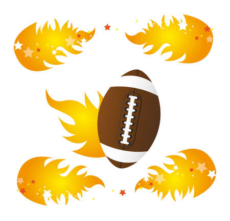 american football with stars and fire vector illustrationのイラスト素材