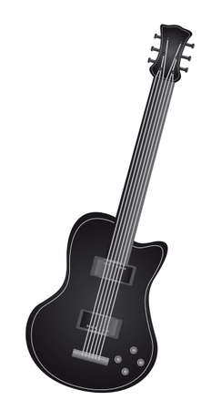 black electric guitar isolated over white background. vectorのイラスト素材