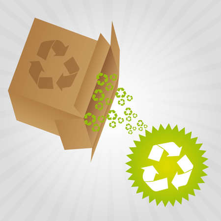 box with recycle signs over gray background. vector illustrationのイラスト素材