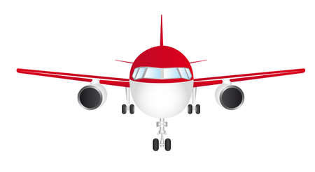 red and white front plane isolated over white background vectorのイラスト素材