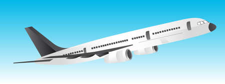 white and black plane over blue background. vector illustrationのイラスト素材
