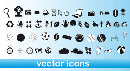 white and black icons over blue background vector illustrationのイラスト素材