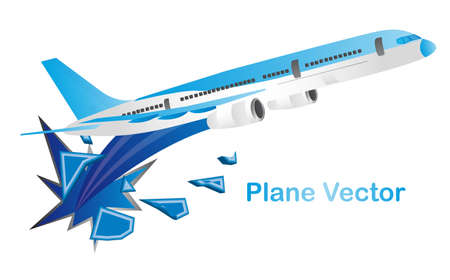 blue aircraft isolated over white background. vector illustrationのイラスト素材
