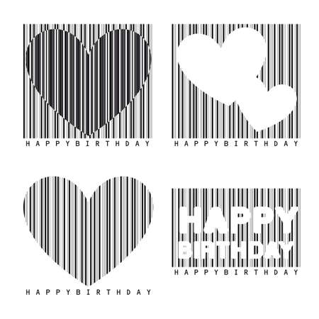 barcode with hearts isolated over white background. のイラスト素材