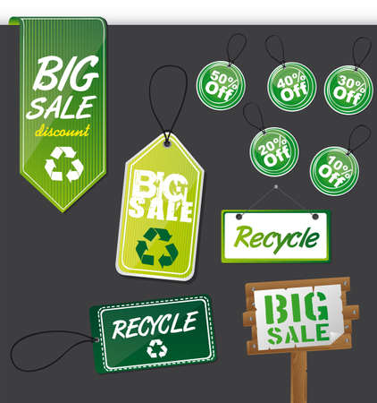 green labels over gray background. illustrationのイラスト素材