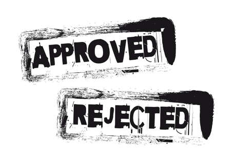 approved and rejected stamps isolated over white background. のイラスト素材