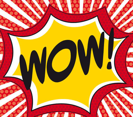 wow por art over red background illustration.のイラスト素材