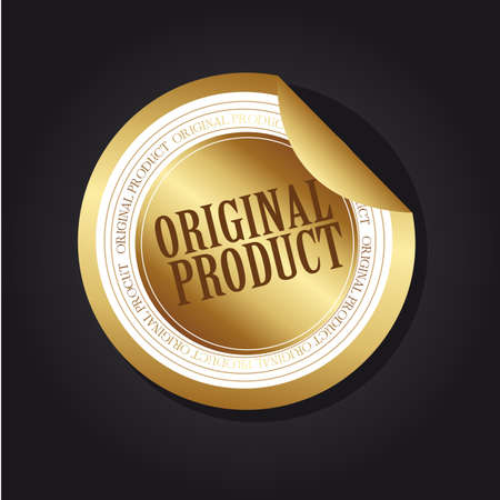 gold original product label over black background. illustrationのイラスト素材