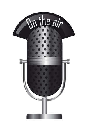 old microphone isolated over white background. illustrationのイラスト素材