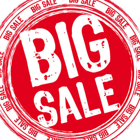 red big sale stamp over white background. illustrationのイラスト素材