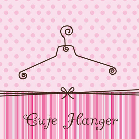 cute hanger over pink background. illustrationのイラスト素材