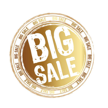 gold tag big sale isolated over white background. illustrationのイラスト素材