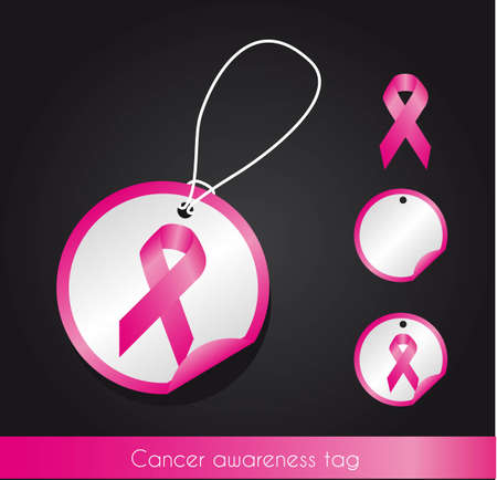 awareness ribbon tags over black background. のイラスト素材