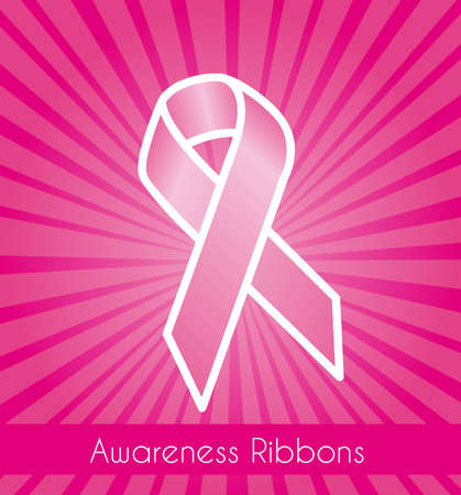 pink awareness ribbon over pink background.のイラスト素材